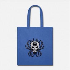 Skull Spider Royal Blue Tote Bag